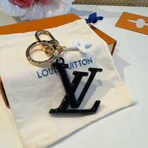 Louis Vuitton Black LV Logo Keychain